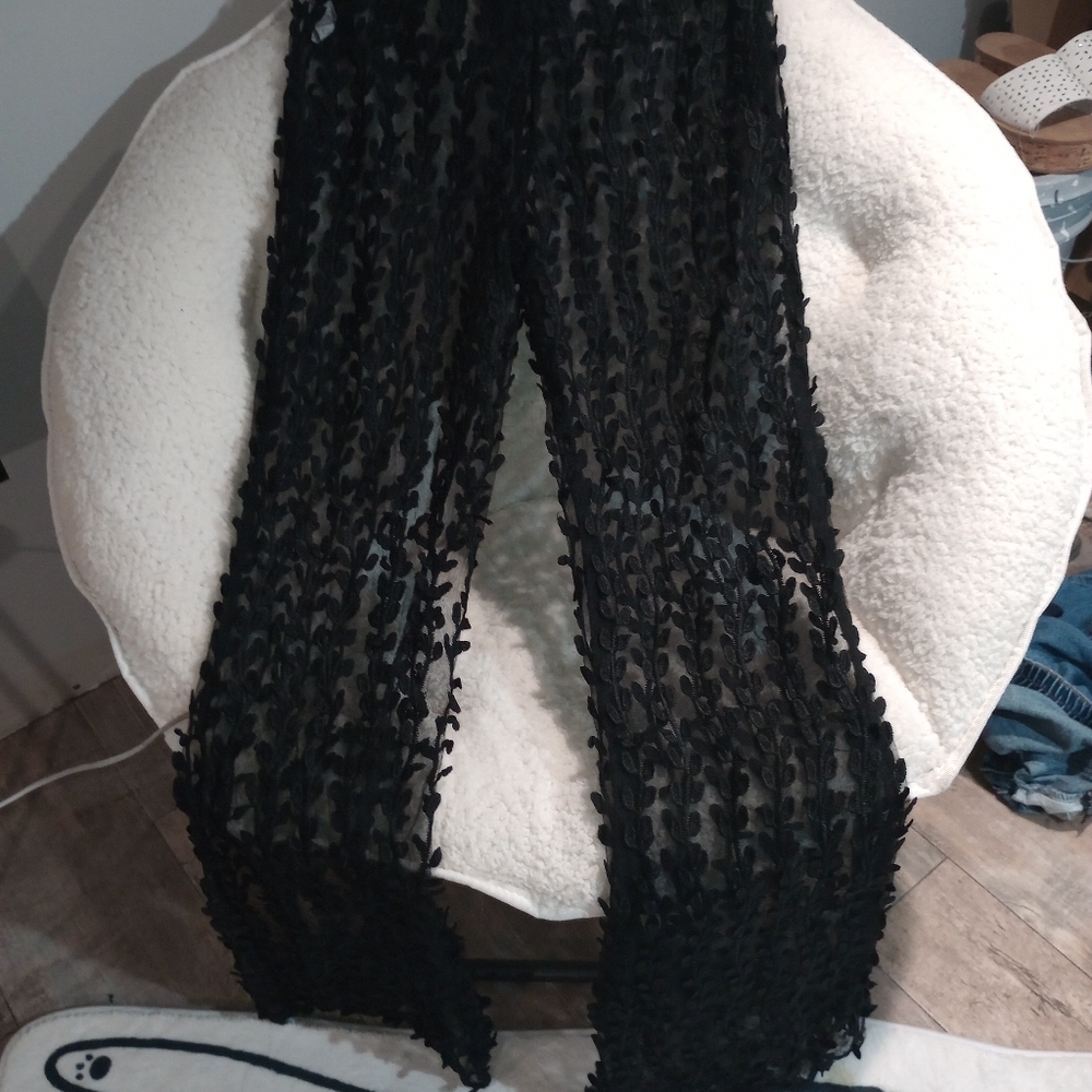 See through lace type pants.